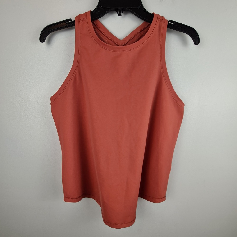 Old Navy Active PowerSoft Go-Dry High Neck Racerback Tank Top Terracotta Small